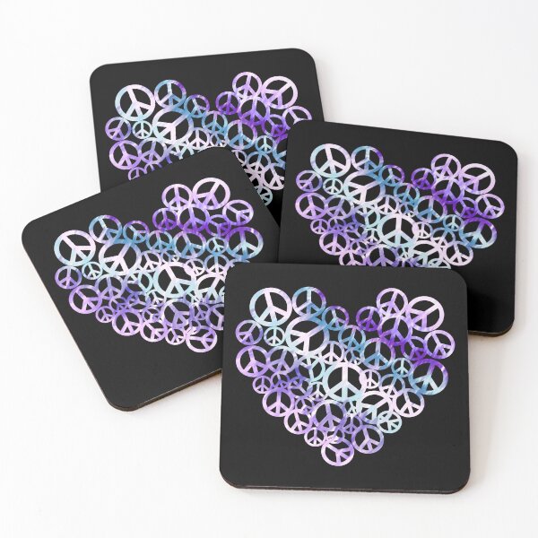 Item preview,  Groovy Heart of Peace Signs Purple and Blue designed and sold by Trinket-Trickster.