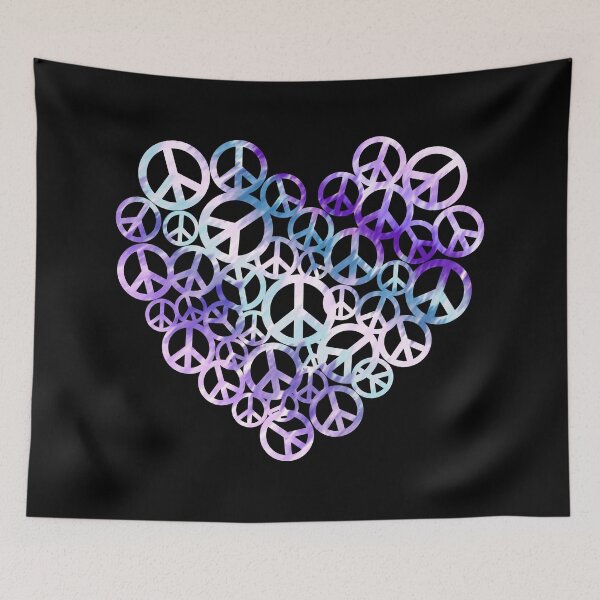 Item preview,  Groovy Heart of Peace Signs Purple and Blue designed and sold by Trinket-Trickster.