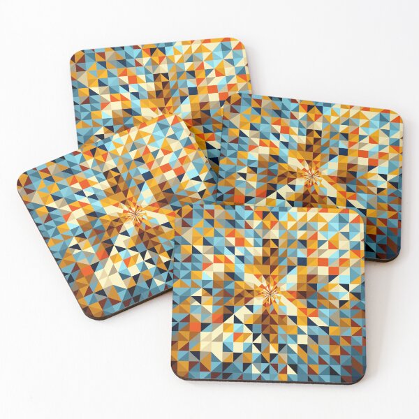 Item preview, Bold Orange and Blue Geometric Mosaic Design designed and sold by Thread Bubbler.