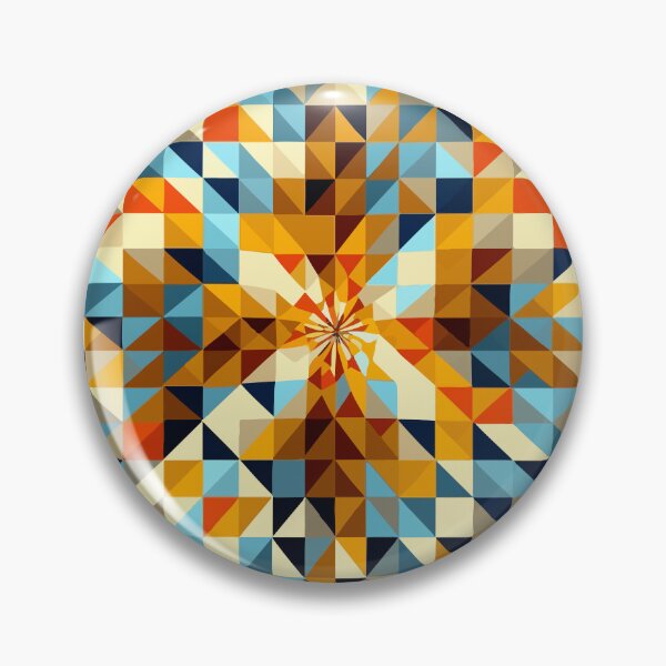 Item preview, Bold Orange and Blue Geometric Mosaic Design designed and sold by Thread Bubbler.