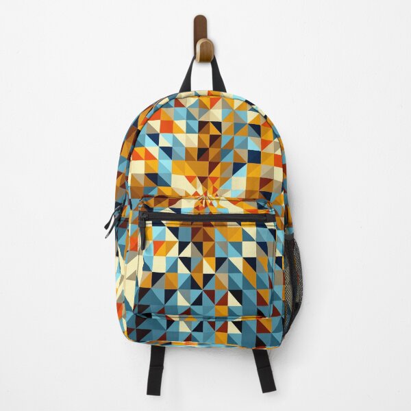 Item preview, Bold Orange and Blue Geometric Mosaic Design designed and sold by Thread Bubbler.