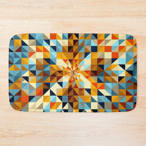 Item preview, Bold Orange and Blue Geometric Mosaic Design designed and sold by Thread Bubbler.