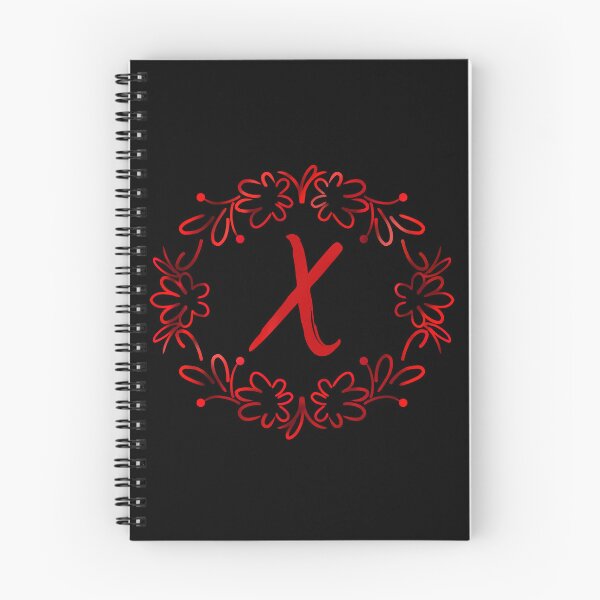 Item preview, X alphabet red color floral Monogram - letter X / initial X designed and sold by stayartsy07.