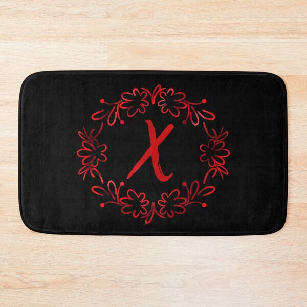 Item preview, X alphabet red color floral Monogram - letter X / initial X designed and sold by stayartsy07.