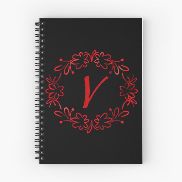Item preview, V alphabet red color floral Monogram - letter V / initial V designed and sold by stayartsy07.