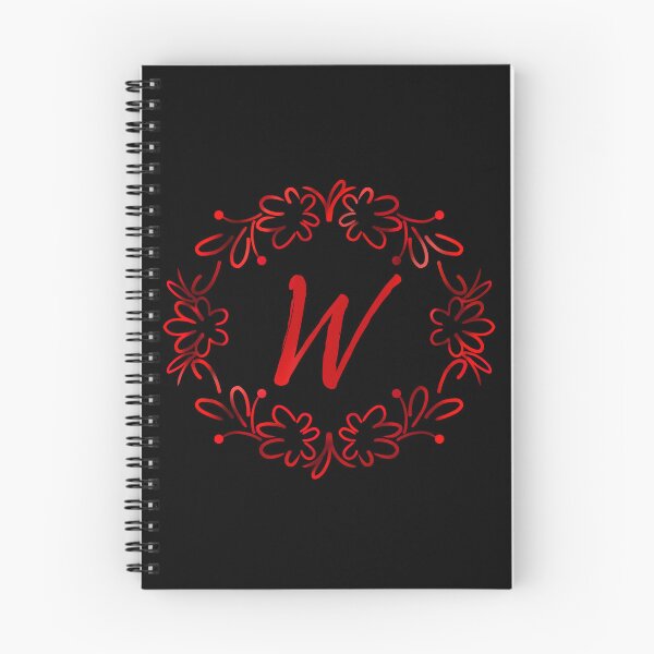 Item preview, W alphabet red color floral Monogram - letter W / initial W designed and sold by stayartsy07.