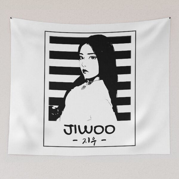 Item preview, NMIXX Jiwoo Silhouette Black and White designed and sold by AliffStudio.