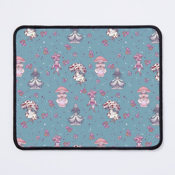 Item preview, Mushroom Pattern | Blue Background designed and sold by TinyKatCreative.