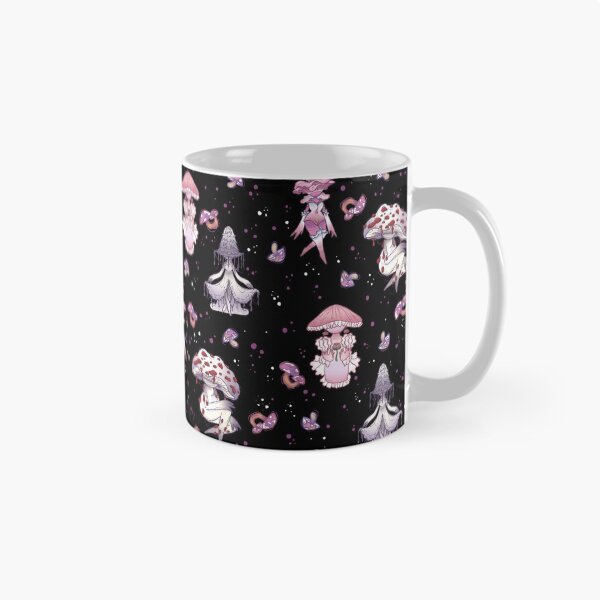 Item preview, Patrón de hongos | Fondo negro designed and sold by TinyKatCreative.