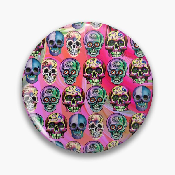 Item preview,  COLORFUL  SKULL PATTERNS - PINK BACKGROUND  designed and sold by DanaMire.