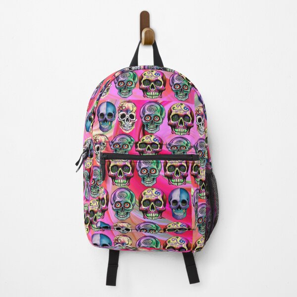 Item preview, COLORFUL SKULL PATTERNS - PINK BACKGROUND designed and sold by DanaMire.