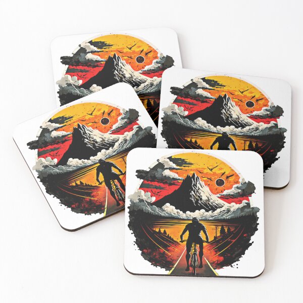 Item preview, Climb Every Mountain Motivational Cycling Sunset Artwork designed and sold by CaseHavenDesign.