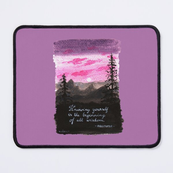 Item preview, Quote Card #13 - Knowing yourself is the beginning of all wisdom. - Aristotle quote with pink sunset illustration designed and sold by WordsOf--Wisdom.