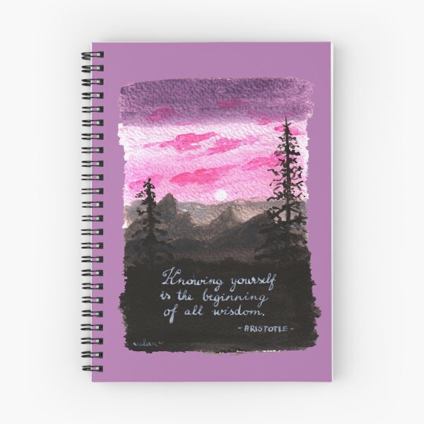 Item preview, Quote Card #13 - Knowing yourself is the beginning of all wisdom. - Aristotle quote with pink sunset illustration designed and sold by WordsOf--Wisdom.