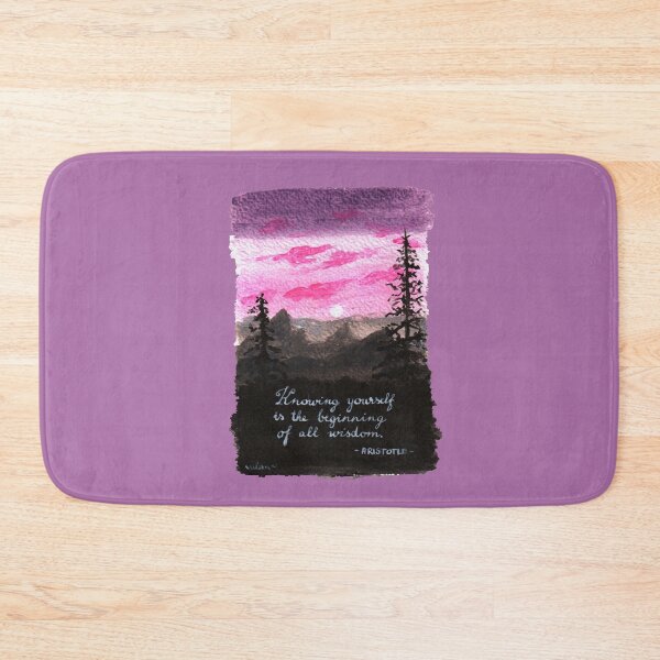 Item preview, Quote Card #13 - Knowing yourself is the beginning of all wisdom. - Aristotle quote with pink sunset illustration designed and sold by WordsOf--Wisdom.