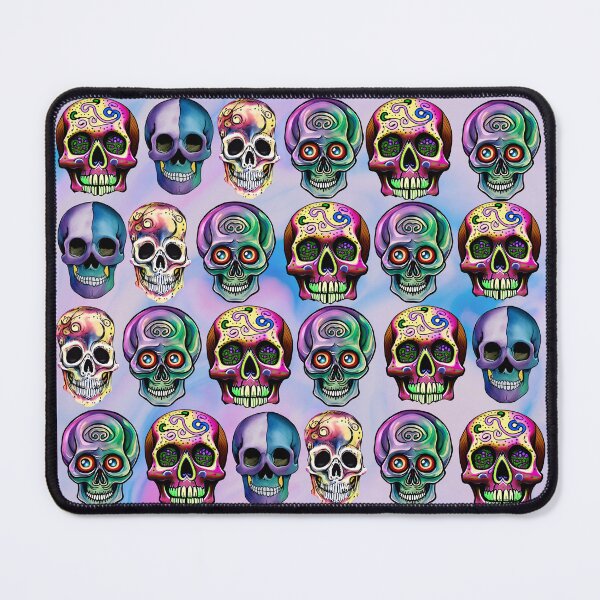 Item preview, COLORFUL SKULL PATTERNS - SWIRLY BLUE AND PINK designed and sold by DanaMire.