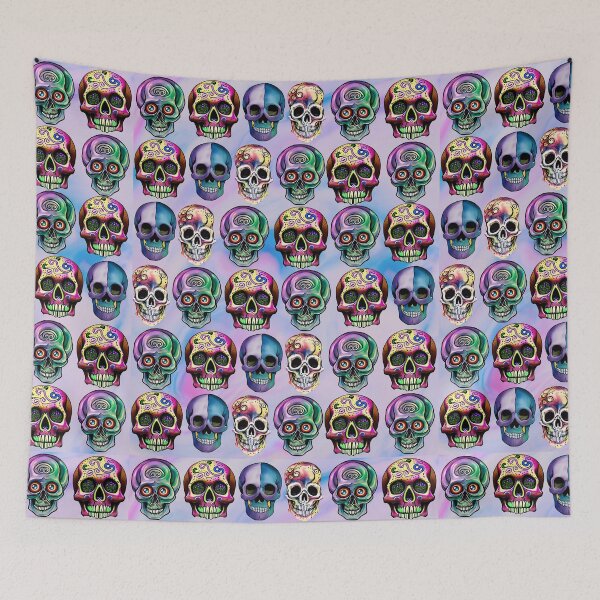 Item preview,  COLORFUL  SKULL PATTERNS - SWIRLY BLUE AND PINK  designed and sold by DanaMire.