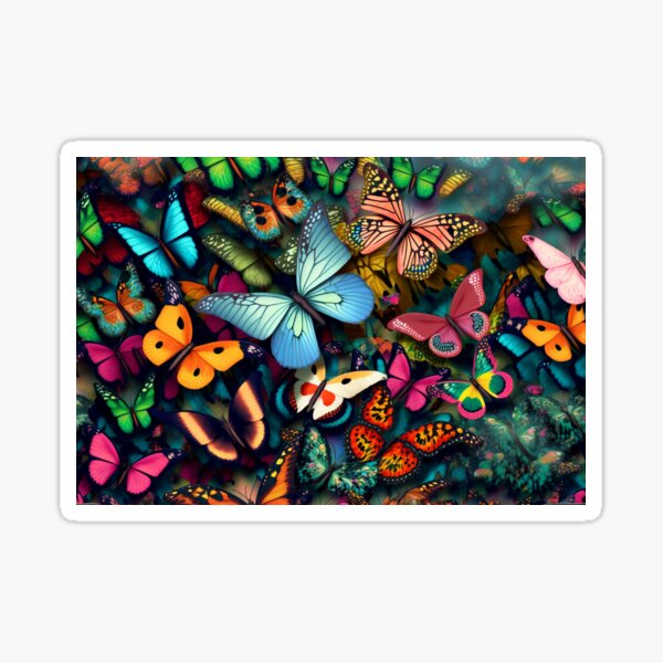 Butterfly Collage Sticker For Sale By Rednellanad Redbubble 7027