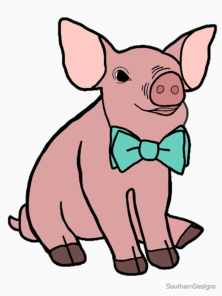 "Cute Pig with a Bow Tie" Tshirt by SouthernDesigns Redbubble