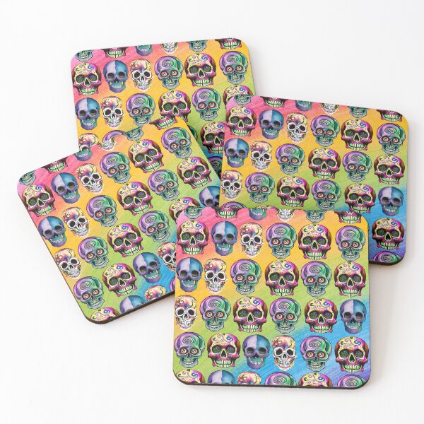 Item preview, COLORFUL  SKULL PATTERNS - RAINBOW SKULLS designed and sold by DanaMire.