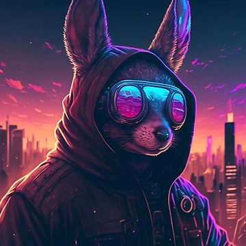 Artwork thumbnail, Cool Retrowave Rabbit by NextGenMerch