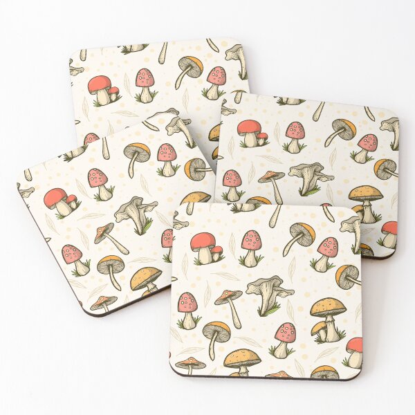 Item preview, Colorful Hand Drawn Mushrooms Pattern With Light Background designed and sold by PatternHome.