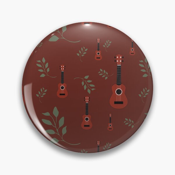 Item preview, Ukulele pattern with leaves - brown - ukulele designed and sold by piesdesignart.