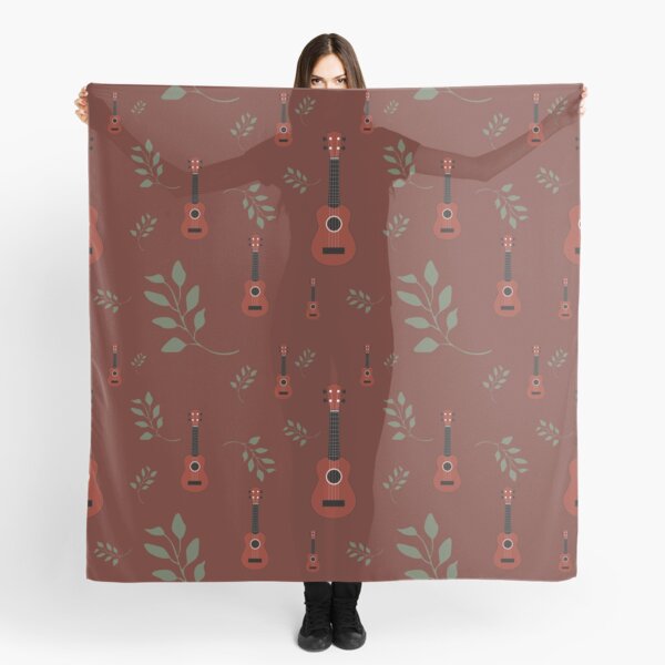 Item preview, Ukulele pattern with leaves - brown - ukulele designed and sold by piesdesignart.