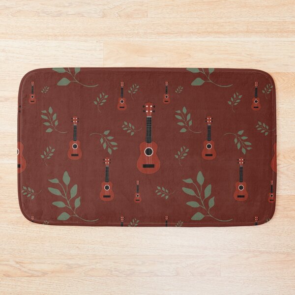 Item preview, Ukulele pattern with leaves - brown - ukulele designed and sold by piesdesignart.