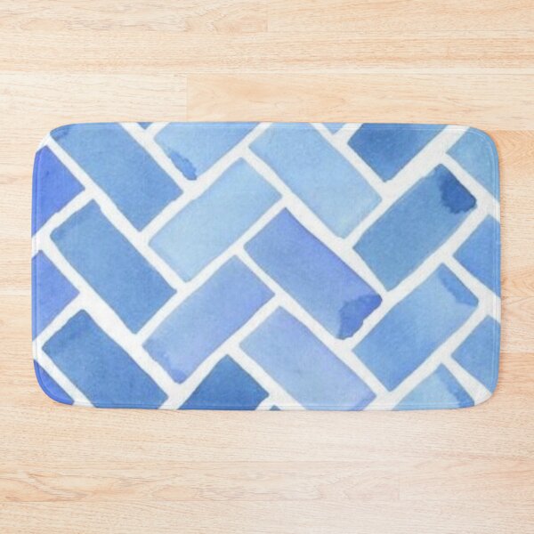 Item preview, Blue and white Brick Wall designed and sold by ZedColors.