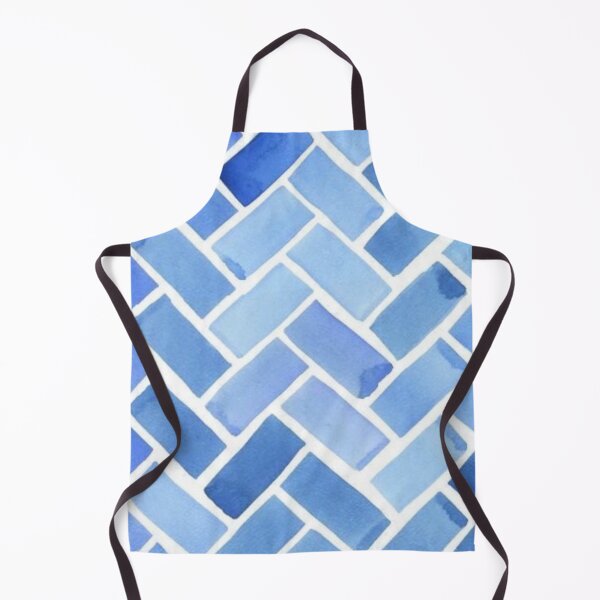 Item preview, Blue and white Brick Wall designed and sold by ZedColors.