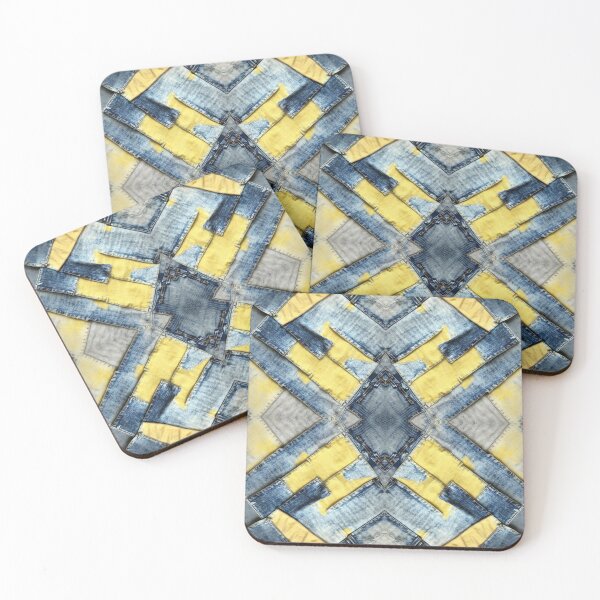 Item preview, Yellow Folded Acid Wash Stretch Denim designed and sold by weirdAffect.