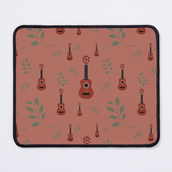Item preview, Ukulele pattern with leaves - red brown - ukulele designed and sold by piesdesignart.
