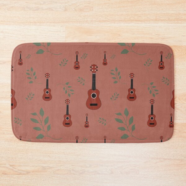 Item preview, Ukulele pattern with leaves - red brown - ukulele designed and sold by piesdesignart.