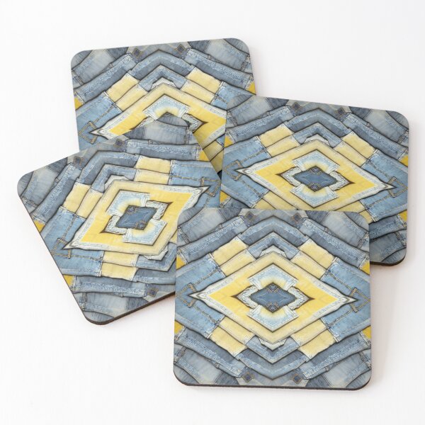 Item preview, Bleached Yellow Folded Acid Wash Stretch Denim designed and sold by weirdAffect.