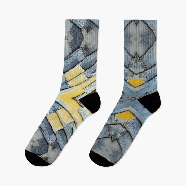 Item preview, Bleached Yellow Folded Acid Wash Stretch Denim designed and sold by weirdAffect.