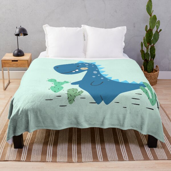 Item preview, Blue Dinosaur with Cactuses - Cute T-Rex designed and sold by KOTOdesign.