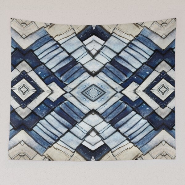 Item preview, Geometric Folded Acid Wash Stretch Denim designed and sold by weirdAffect.