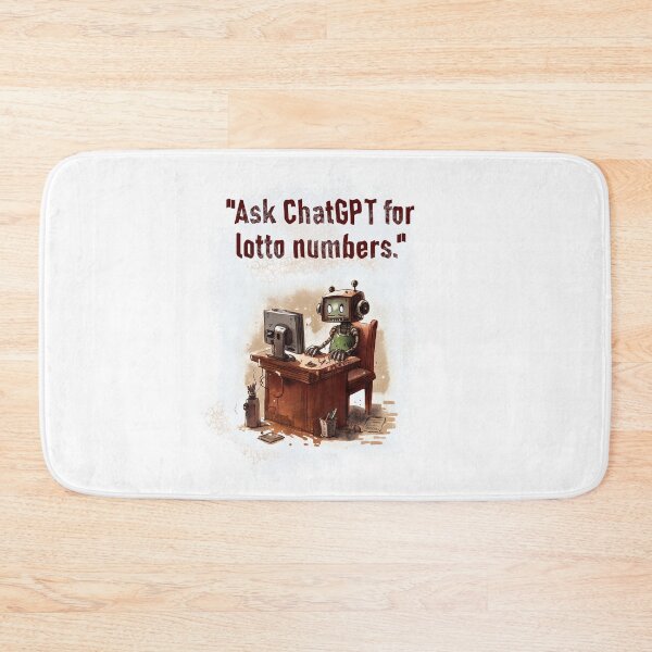Item preview, Funny Cartoon ChatGPT Comedy "Vintage Lotto Luck: Ask ChatGPT for Winning Numbers" designed and sold by The Commitment.