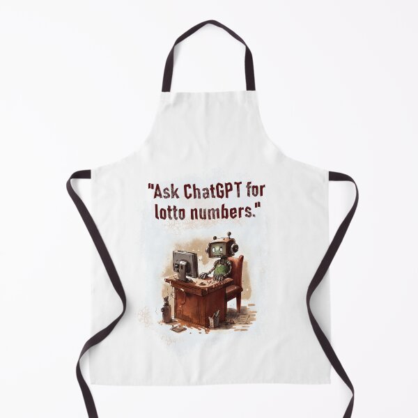 Item preview, Funny Cartoon ChatGPT Comedy "Vintage Lotto Luck: Ask ChatGPT for Winning Numbers" designed and sold by The Commitment.