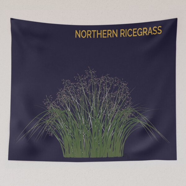 Item preview, Northern Ricegrass on indigo designed and sold by YouAreHereArt.