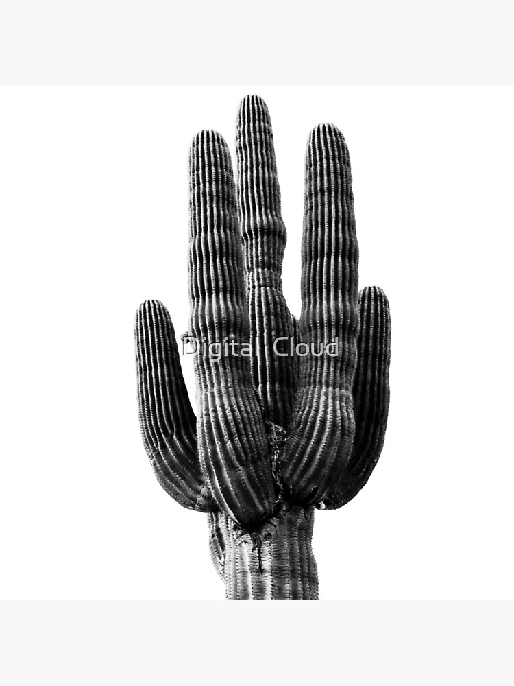 Huge black and white cactus Pillow