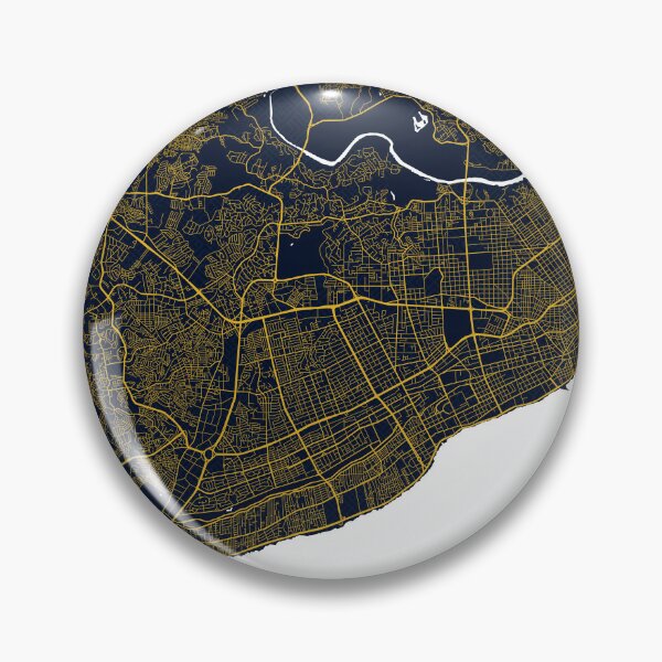 Item preview, Santo Domingo City Map of Dominican Republic - Gold Art Deco designed and sold by deMAP.