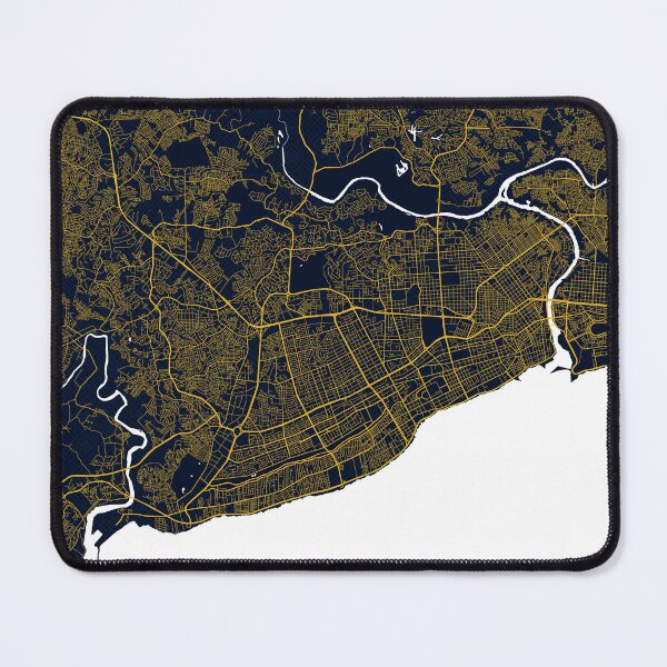 Item preview, Santo Domingo City Map of Dominican Republic - Gold Art Deco designed and sold by deMAP.