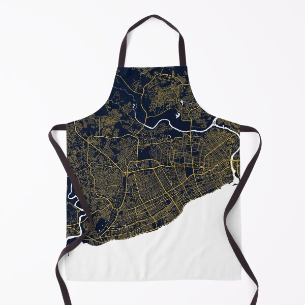 Item preview, Santo Domingo City Map of Dominican Republic - Gold Art Deco designed and sold by deMAP.