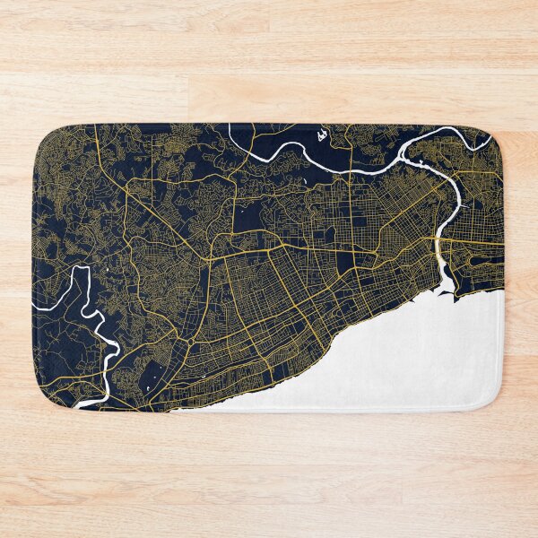 Item preview, Santo Domingo City Map of Dominican Republic - Gold Art Deco designed and sold by deMAP.