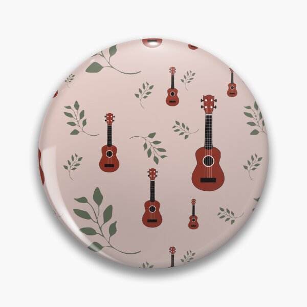 Item preview, Ukulele pattern with leaves - pink - ukulele designed and sold by piesdesignart.