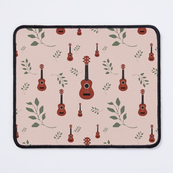 Item preview, Ukulele pattern with leaves - pink - ukulele designed and sold by piesdesignart.