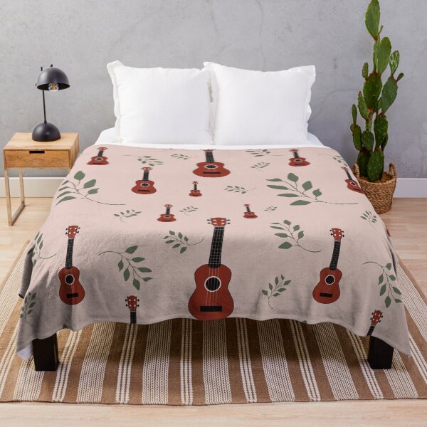 Item preview, Ukulele pattern with leaves - pink - ukulele designed and sold by piesdesignart.