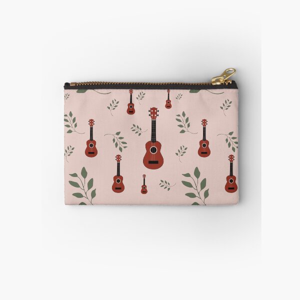 Item preview, Ukulele pattern with leaves - pink - ukulele designed and sold by piesdesignart.